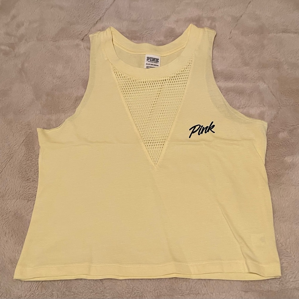 PINK Victoria's Secret Light Yellow Tank Top